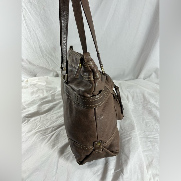 Genuine vintage FOSSIL large brown leather tote bag - Picture 6 of 15